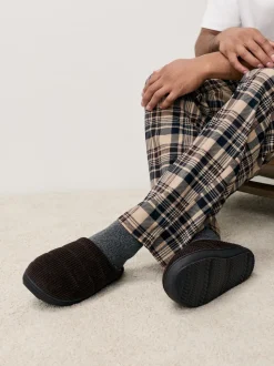 Brown Cord Mule Slippers