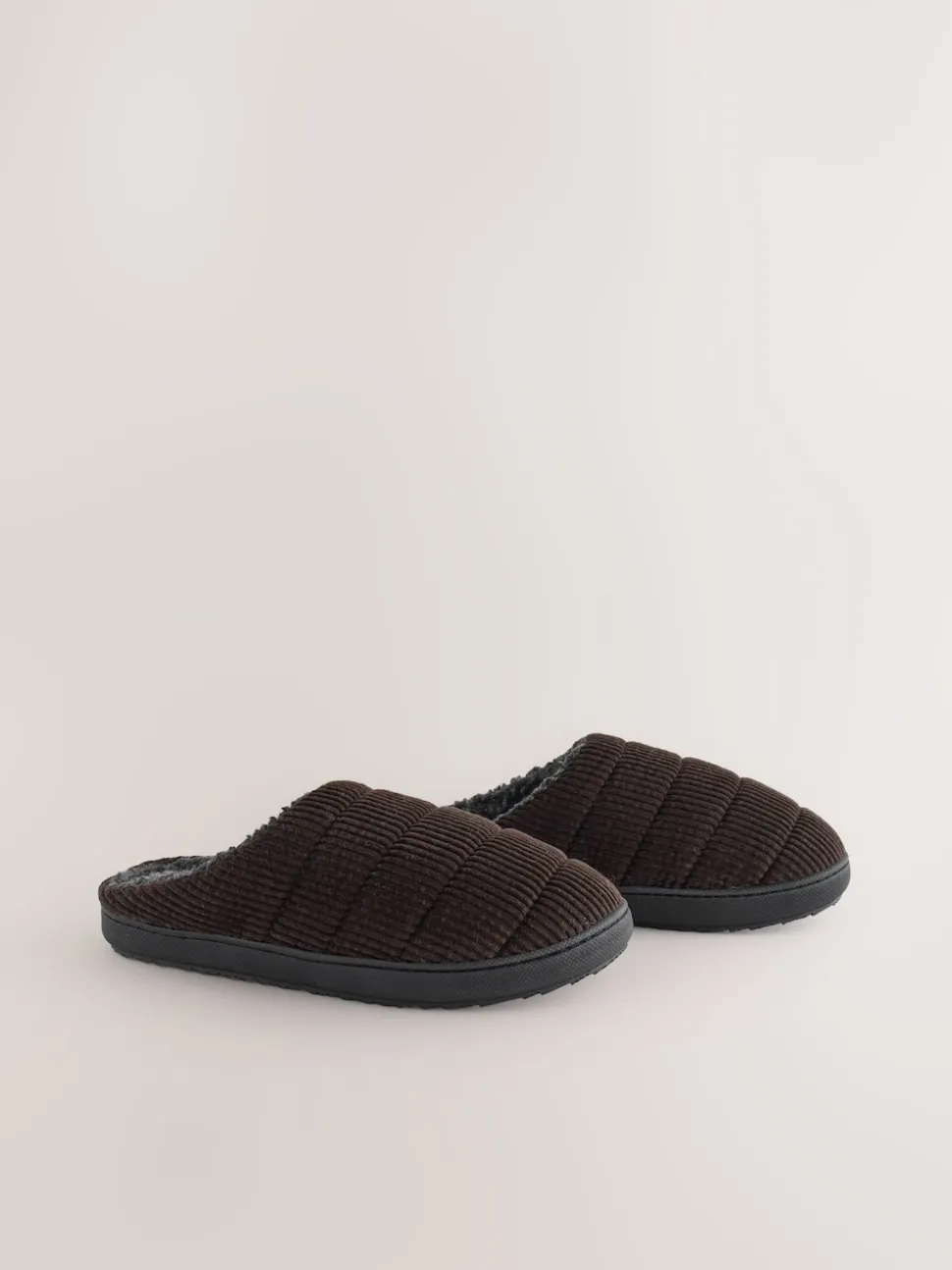 Brown Cord Mule Slippers