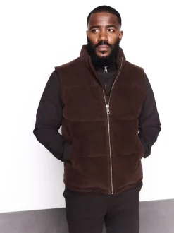 Brown Corduroy Padded Gilet