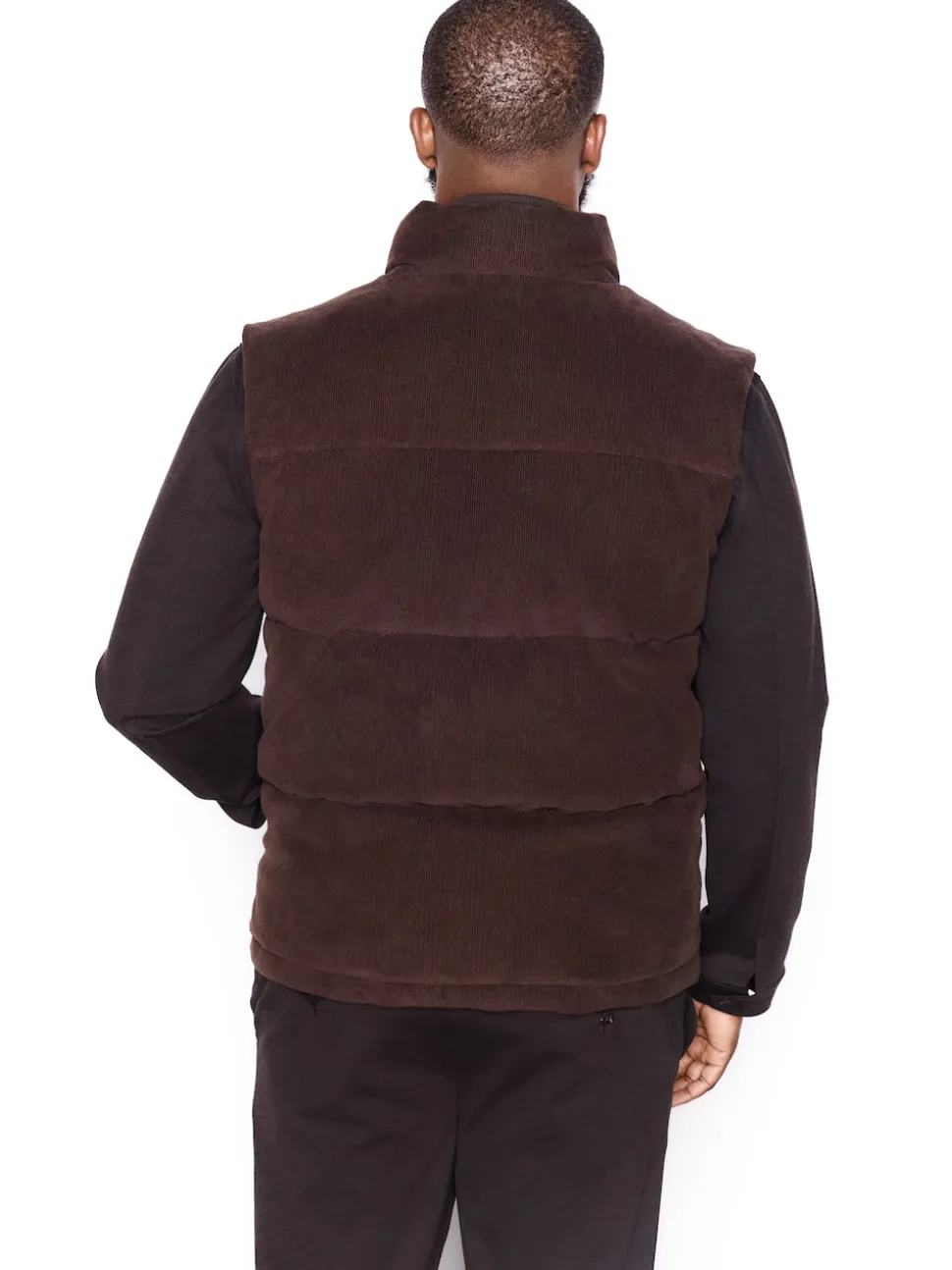 Brown Corduroy Padded Gilet