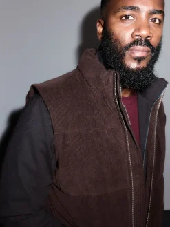 Brown Corduroy Padded Gilet