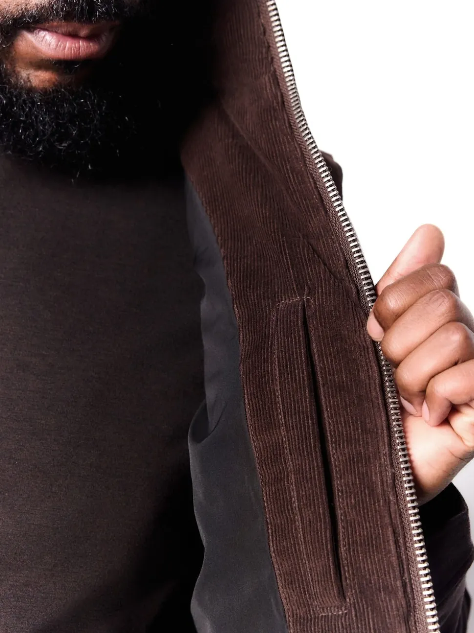 Brown Corduroy Padded Gilet