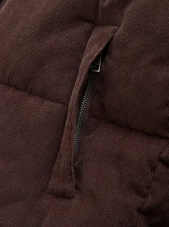 Brown Corduroy Padded Gilet