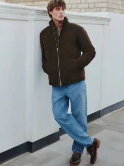 Brown Corduroy Puffer Jacket