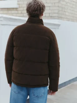 Brown Corduroy Puffer Jacket