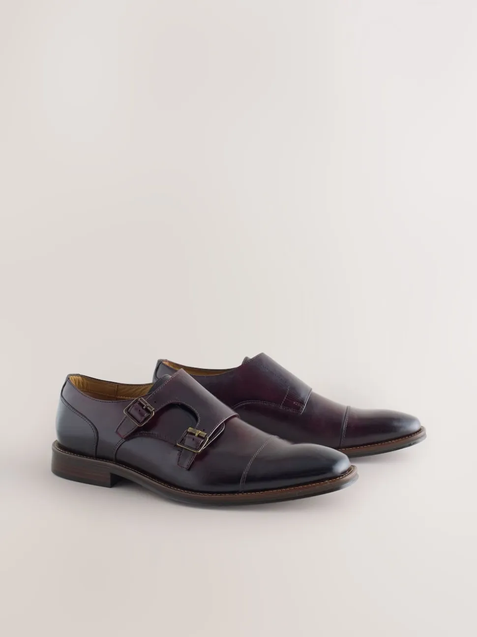 Brown Double Monk Shoes