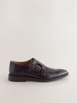 Brown Double Monk Shoes