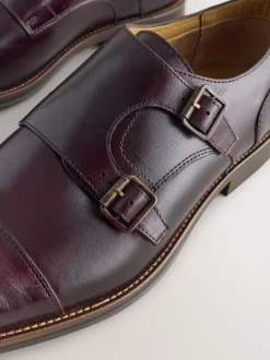 Brown Double Monk Shoes