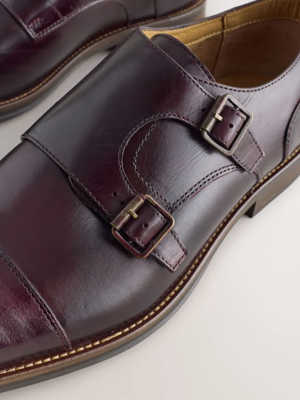 Brown Double Monk Shoes