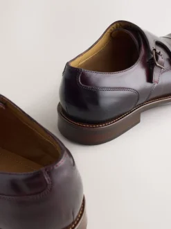 Brown Double Monk Shoes