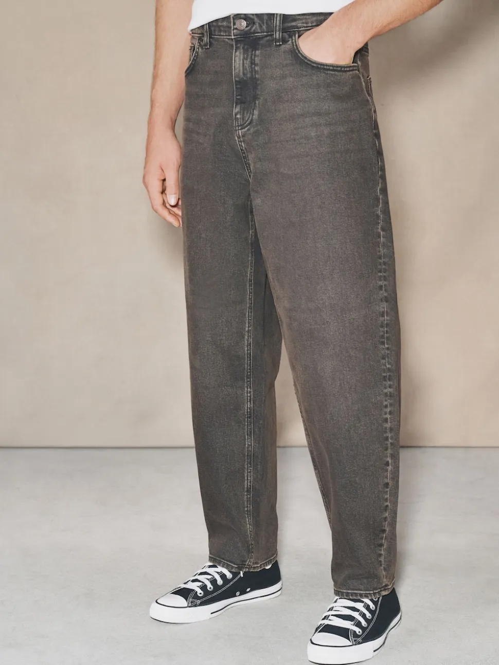 Brown EDIT Barrel Fit Jeans