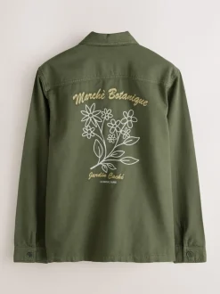Brown Hem Pocket Shacket