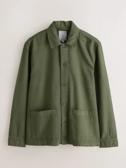 Brown Hem Pocket Shacket