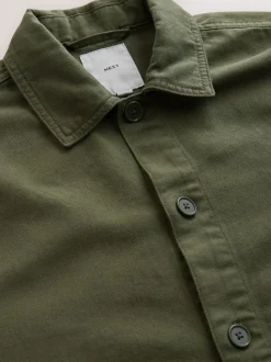 Brown Hem Pocket Shacket