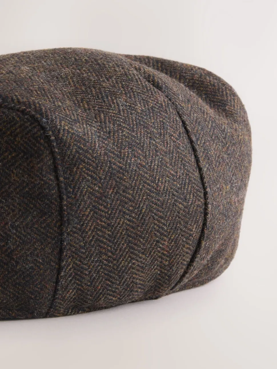 Brown Herringbone Flat Cap