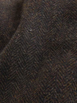 Brown Herringbone Flat Cap