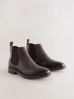 Brown Leather Chelsea Boots