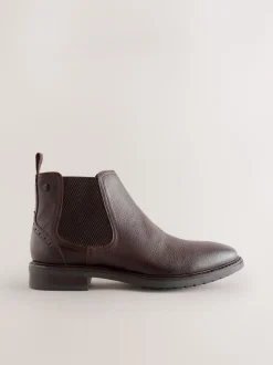 Brown Leather Chelsea Boots