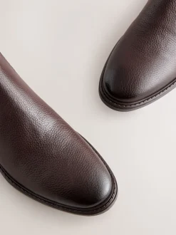 Brown Leather Chelsea Boots