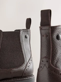 Brown Leather Chelsea Boots
