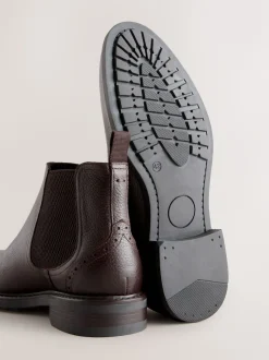 Brown Leather Chelsea Boots