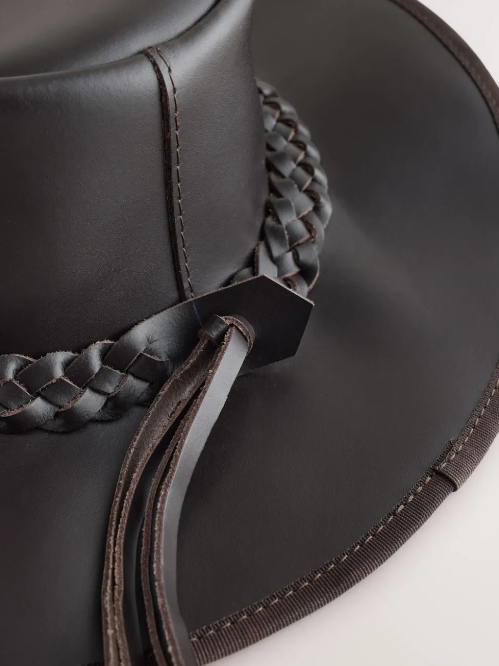 Brown Leather Cowboy Hat