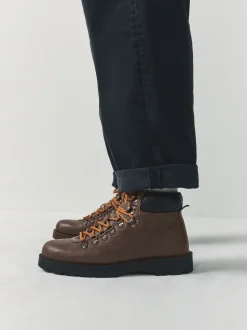 Brown Leather Hiker Style Boots