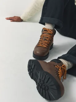 Brown Leather Hiker Style Boots