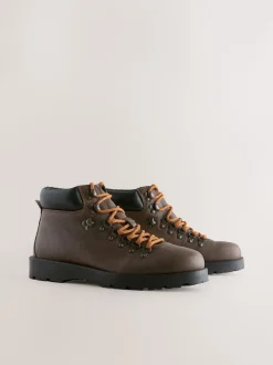 Brown Leather Hiker Style Boots