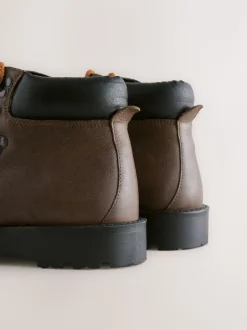 Brown Leather Hiker Style Boots