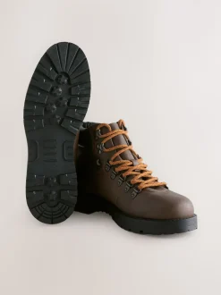 Brown Leather Hiker Style Boots