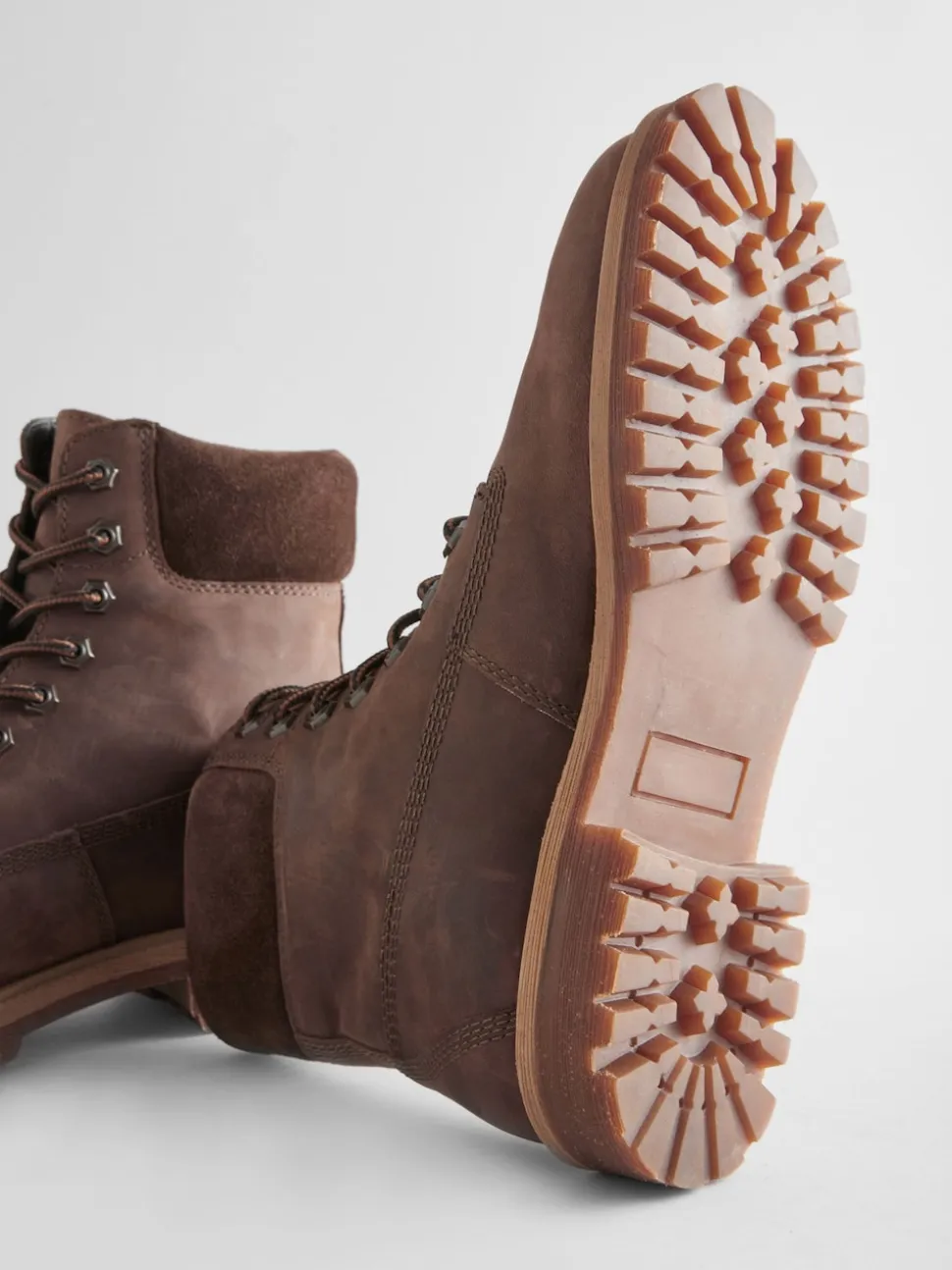 Brown Leather Lace-Up Boots