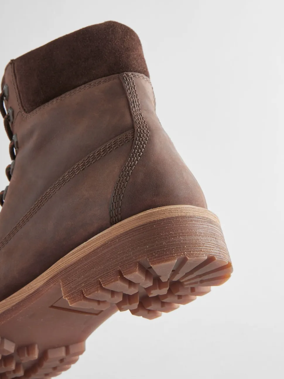 Brown Leather Lace-Up Boots