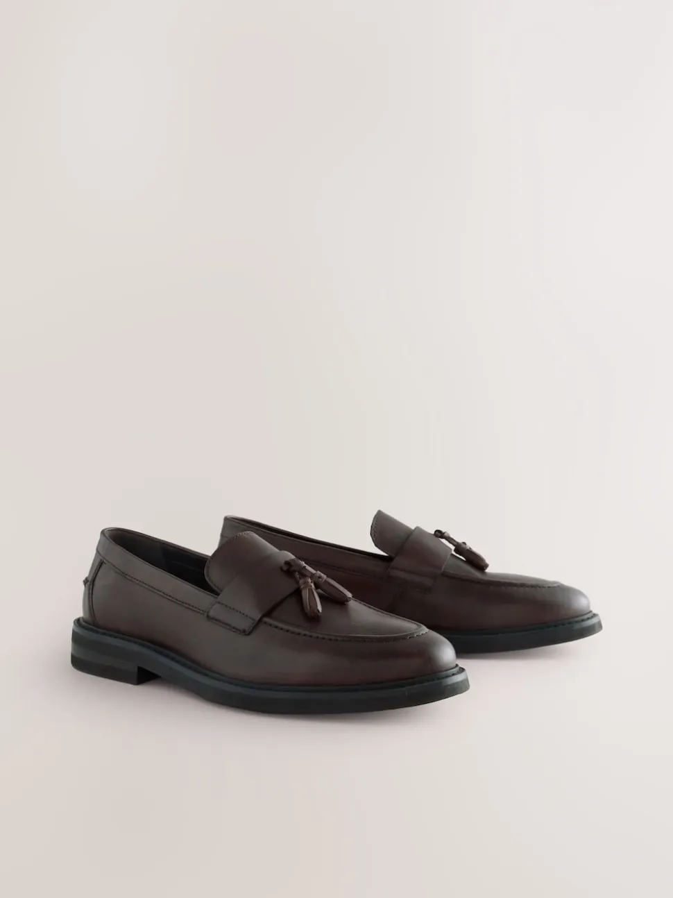 Brown Leather Tassel Loafers