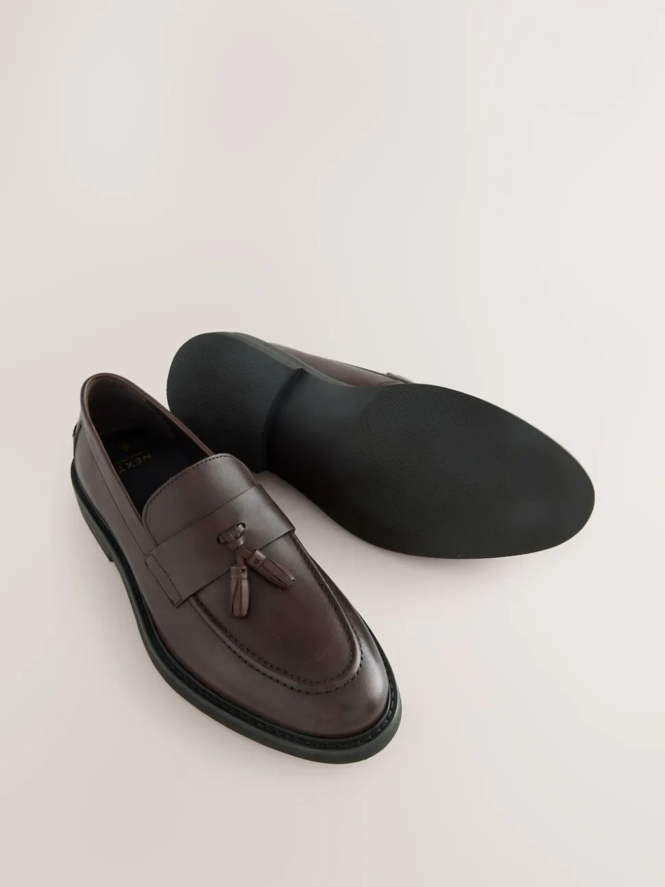 Brown Leather Tassel Loafers