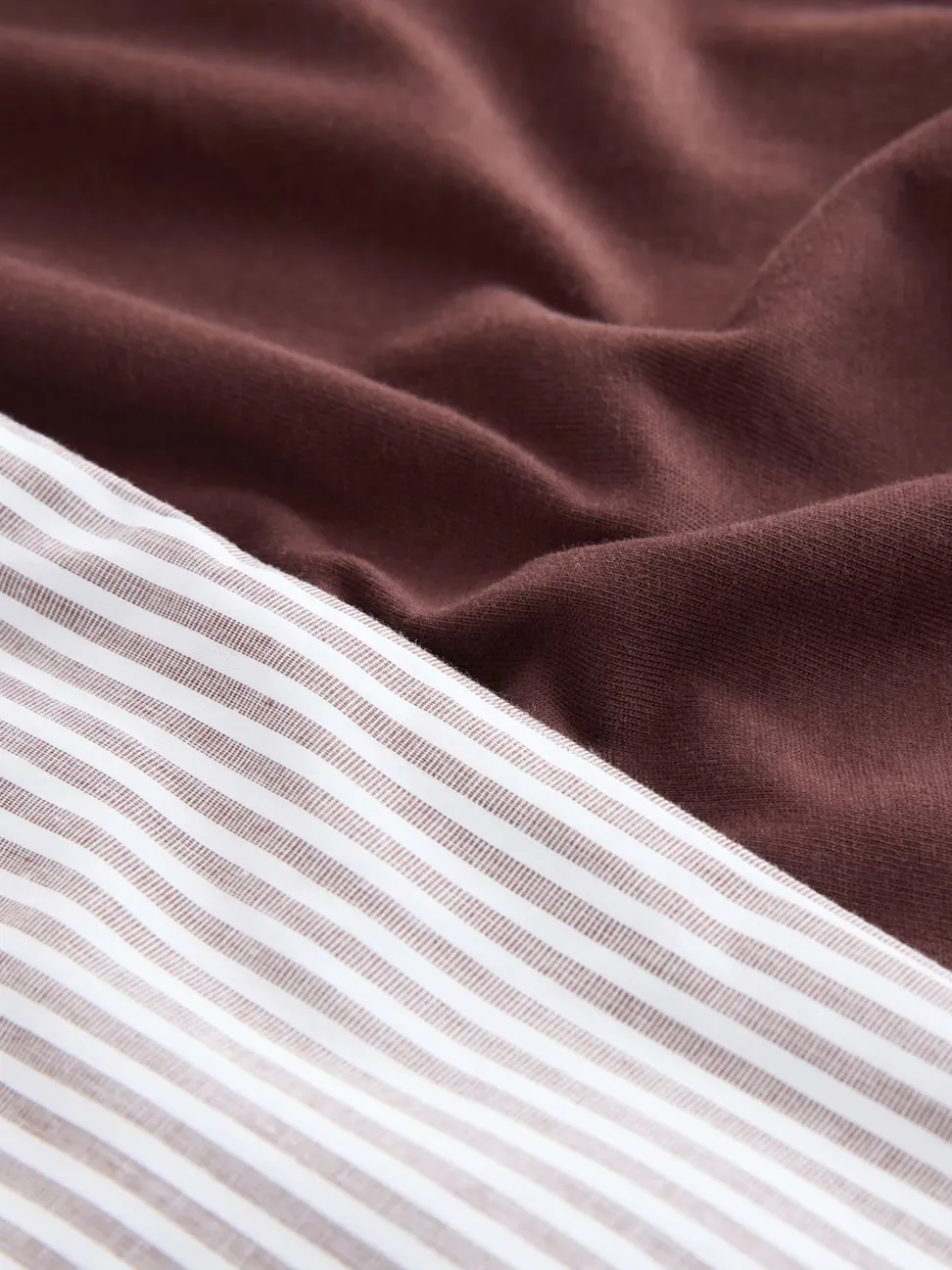 Brown Long Sleeve Stripe Woven Pyjamas Set