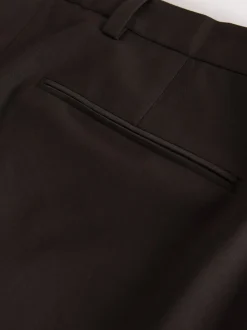 Brown Loose Fit Wool Blend Suit Trousers