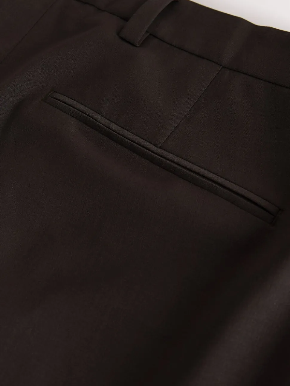 Brown Loose Fit Wool Blend Suit Trousers