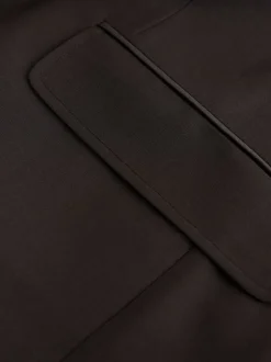 Brown Loose Fit Wool Blend Suit Jacket