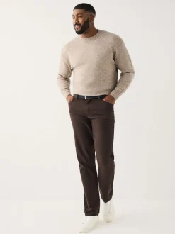 Brown Muscle Fit Smart Brushed Cotton TENCEL™ Lyocell Blend Chinos With Belt