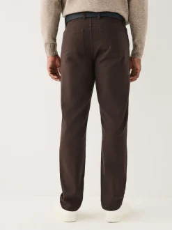Brown Muscle Fit Smart Brushed Cotton TENCEL™ Lyocell Blend Chinos With Belt