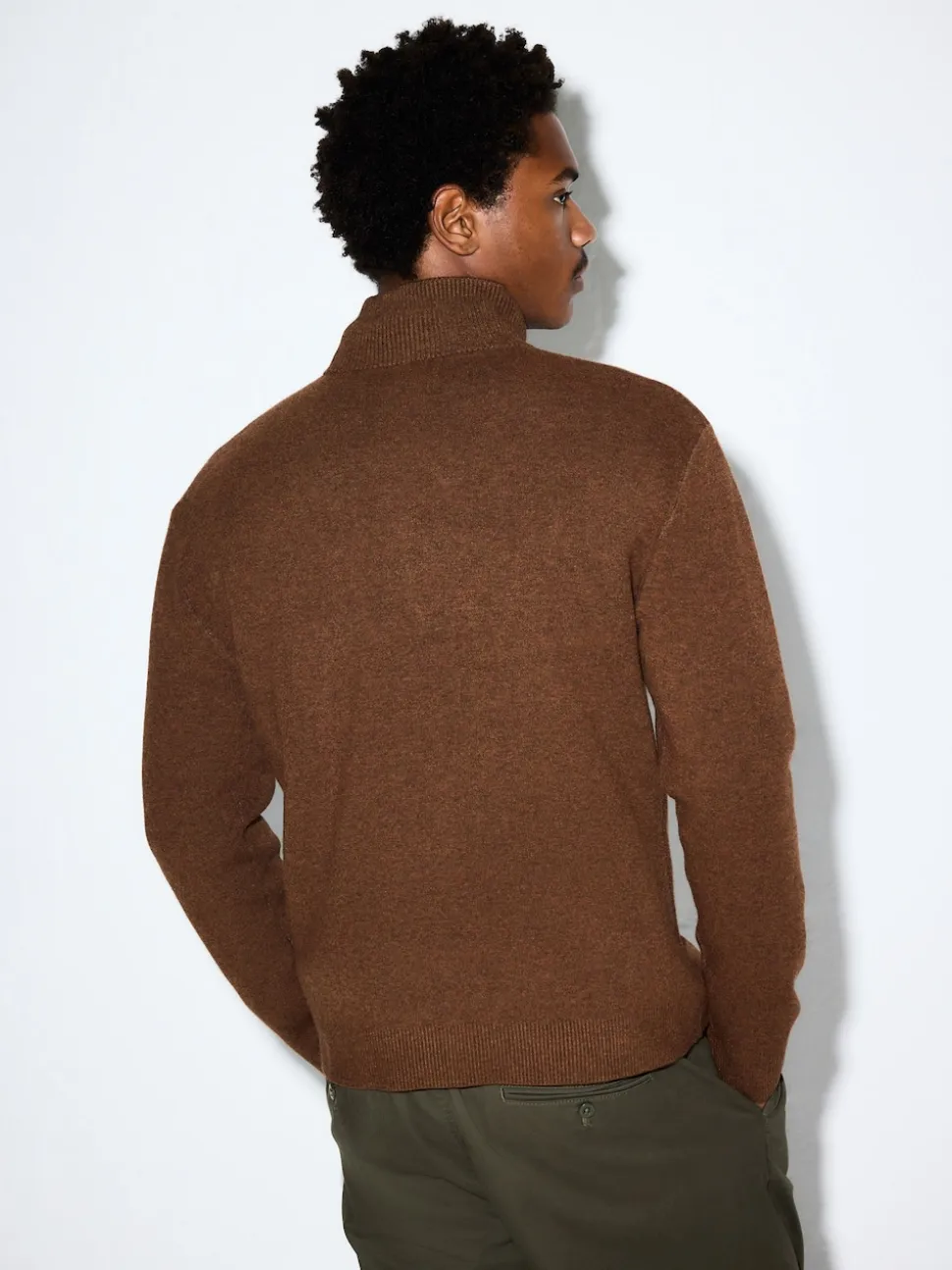 Brown N.Premium Mid-Weight Bushwick Graphic Zip Neck Jumper