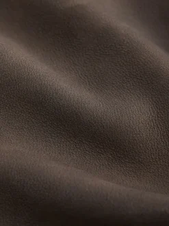 Brown Nubuck Signature Leather Collared Jacket