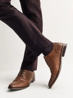 Brown Oxford Toe Cap Shoes
