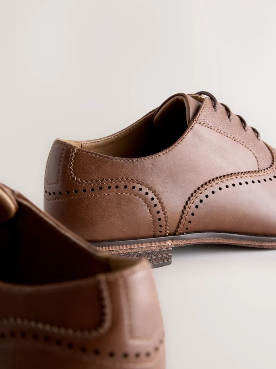Brown Oxford Toe Cap Shoes