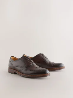 Brown Oxford Wingcap Leather Shoes