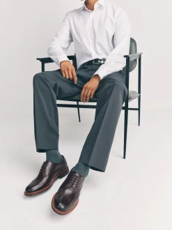 Brown Oxford Wingcap Leather Shoes