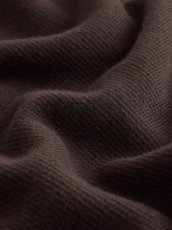 Brown Plain N.Premium Regular Fit 100% Cotton Premium Quarter Zip Jumper