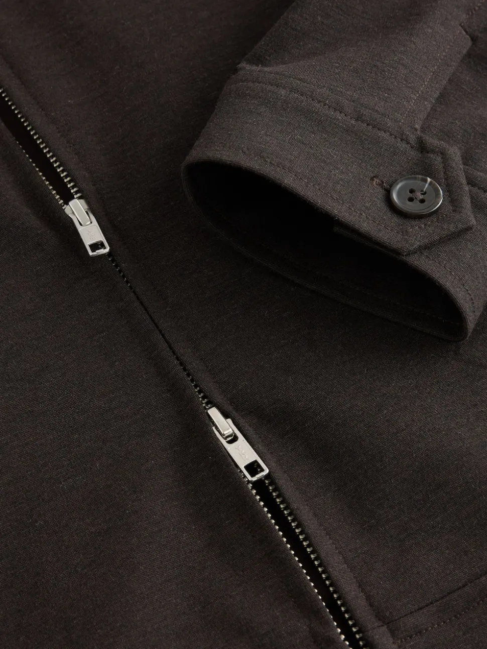Brown Premium Smart Funnel Neck Zip Through With Wool