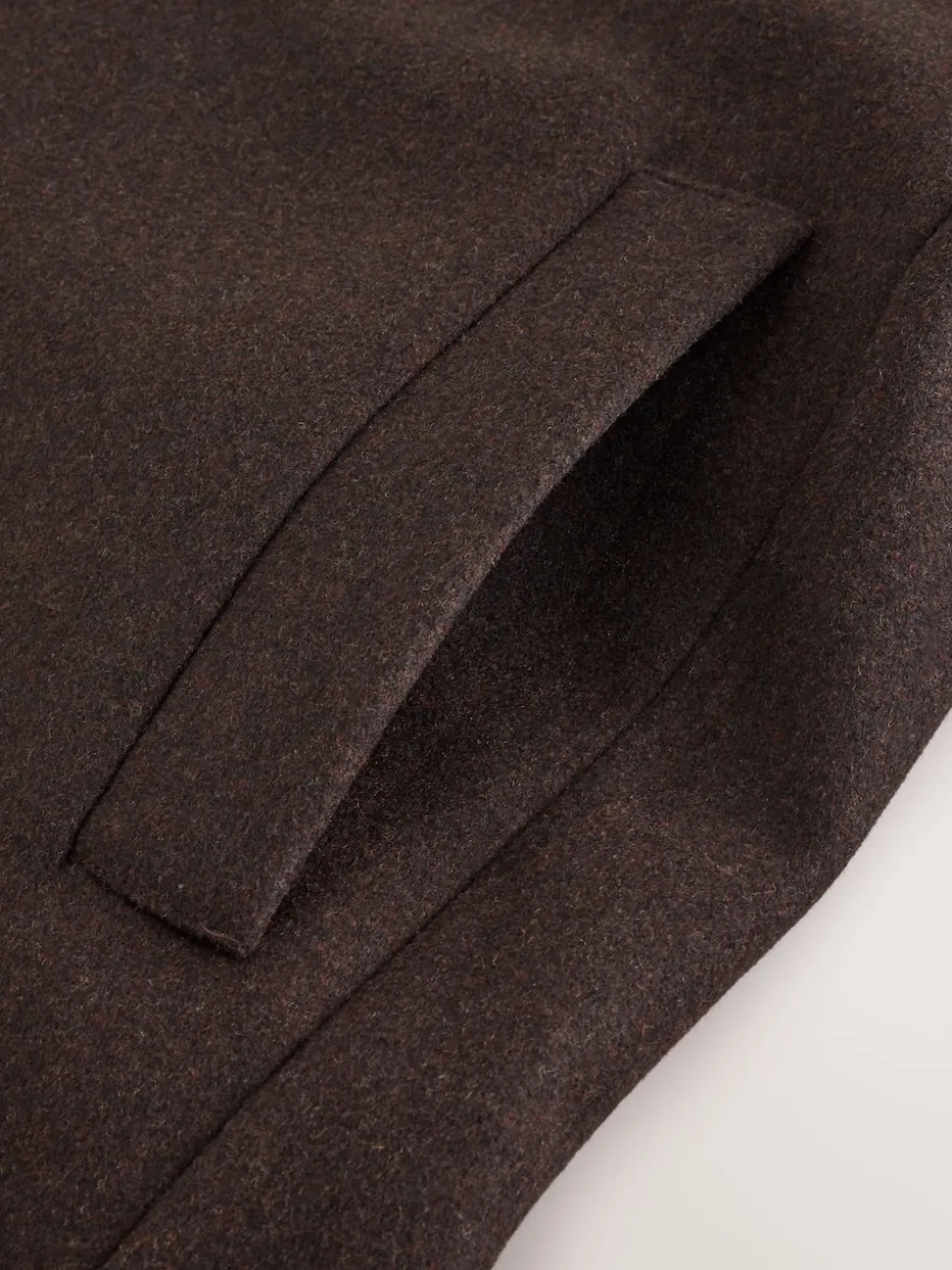 Brown Regular Fit Epsom Overcoat with Wool